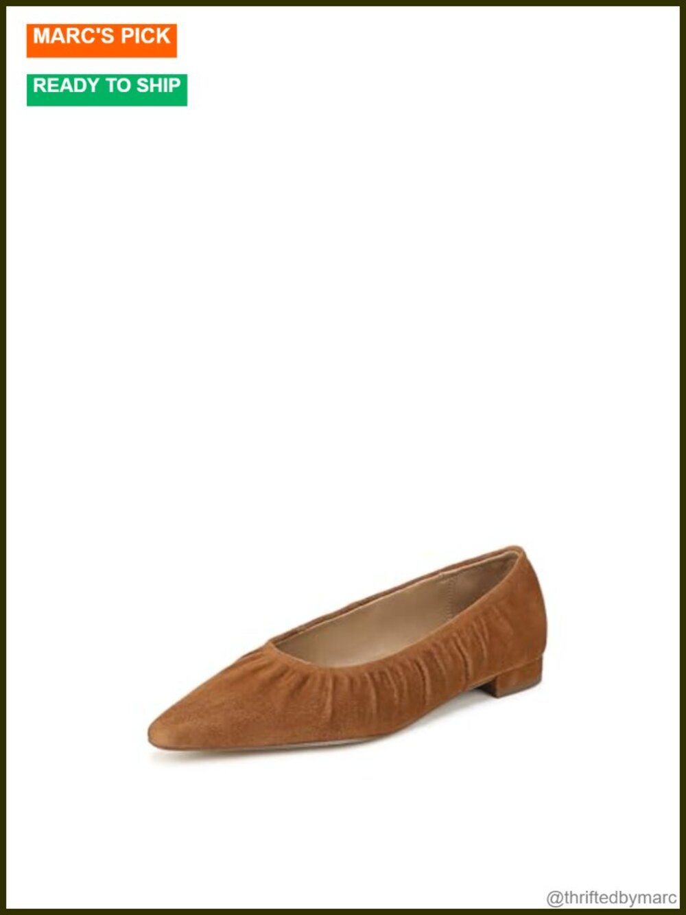 Sam Edelman Essex Ruched Suede Pointed Toe Slip-On Flats